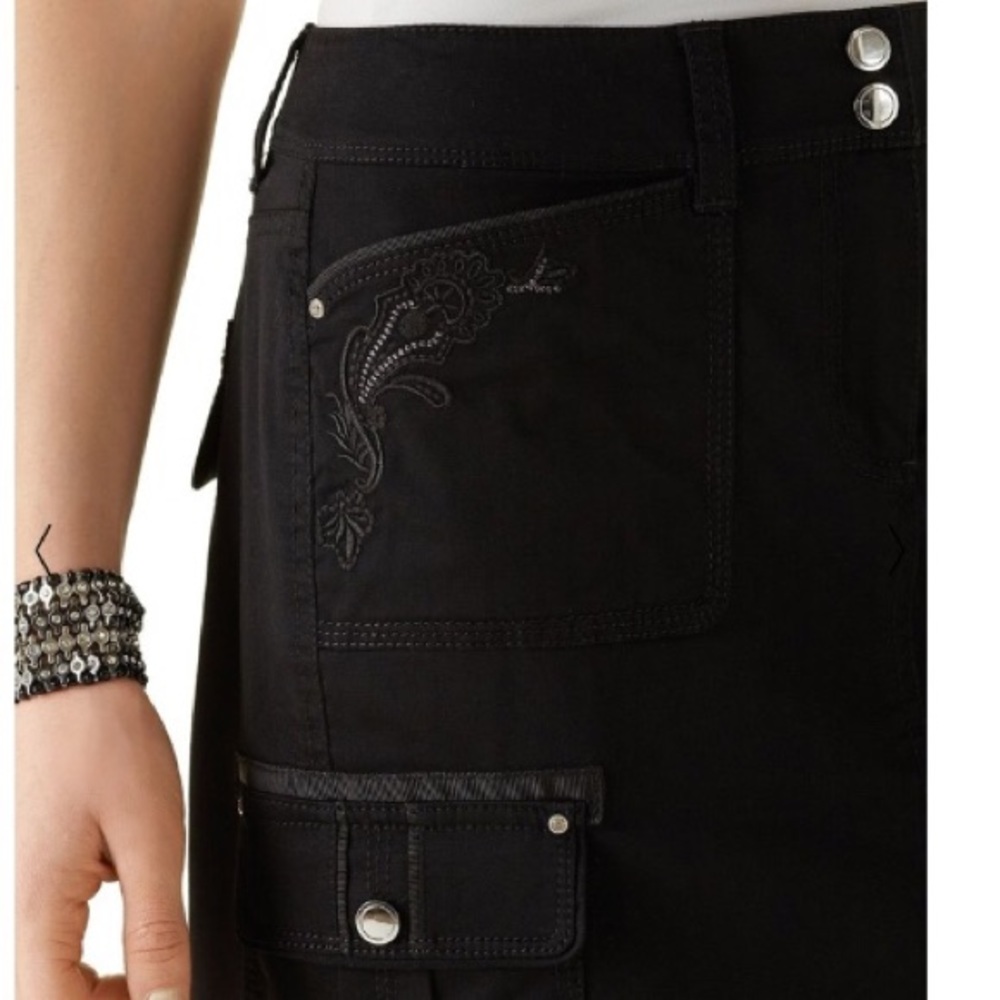 White House Black Market Black Cargo Skirt Size 4 - Picture 3 of 8